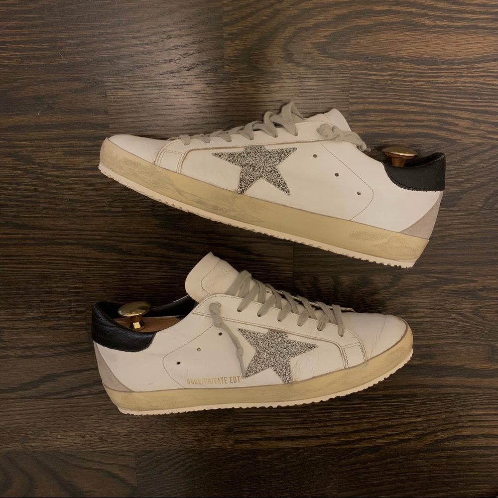 Golden Goose Mens Superstar Sneaker with Swarovski Crystals - Size 8